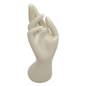 EXH. MANO TERMOFORMADA BLANCA PARA ANILLOS