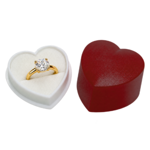 ESTUCHE CORAZON TINTO ANILLO INTERIOR BLANCO